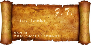 Friss Teodor névjegykártya
